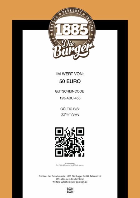 Restaurant-Gutschein für 1885 Die Burger