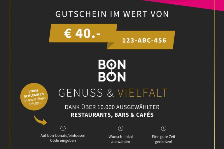 Restaurant Gutschein für BON BON Magenta Moments Gutschein geschenkt