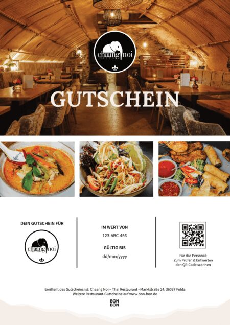 Restaurant-Gutschein für Chaang Noi – Thai Restaurant