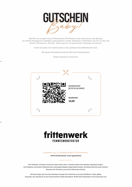 Restaurant-Gutschein für Frittenwerk