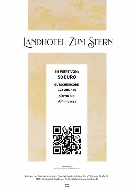 Restaurant-Gutschein für Landhotel “Zum Stern”