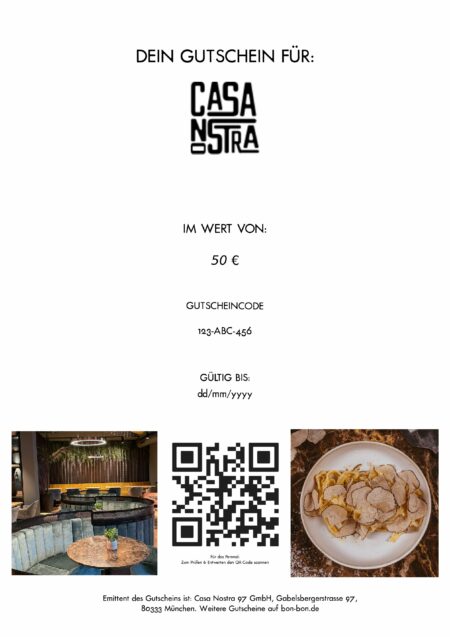 Restaurant-Gutschein für Casa Nostra