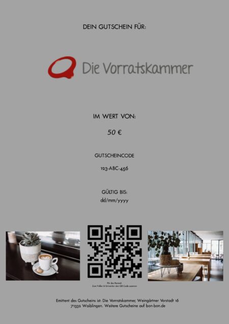 Restaurant-Gutschein für Die Vorratskammer