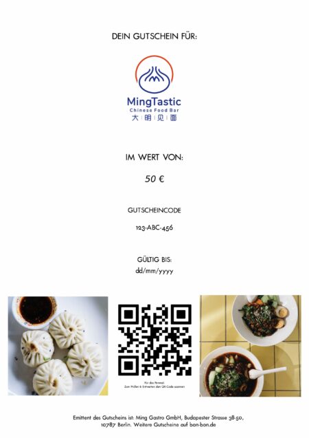 Restaurant-Gutschein für MingTastic Ring-Center