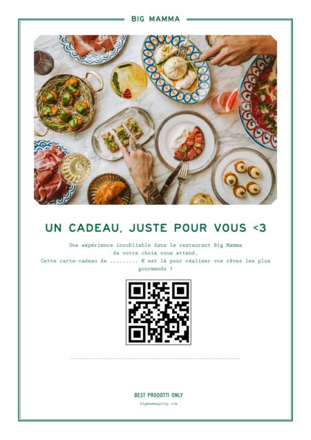 Restaurant-Gutschein für Gift Card Big Mamma France