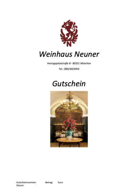 Restaurant-Gutschein für Weinhaus Neuner