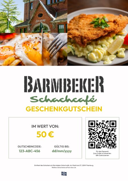 Restaurant-Gutschein für Barmbeker Schachcafé