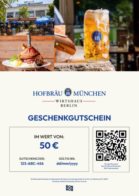 Restaurant-Gutschein für Hofbräu Wirtshaus Berlin