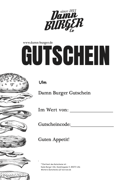 Restaurant-Gutschein für Damn Burger Ulm