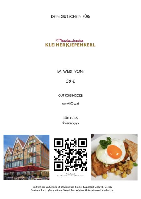 Restaurant-Gutschein für Kleiner Kiepenkerl