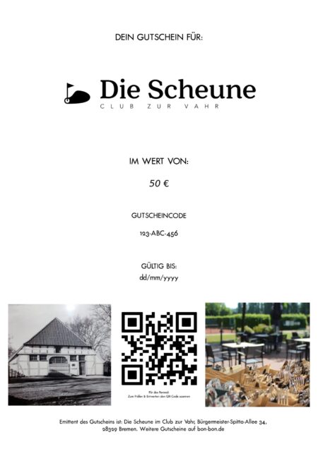 Restaurant-Gutschein für Die Scheune im Club zur Vahr