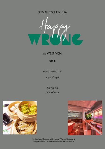 Restaurant-Gutschein für Happy Wrong