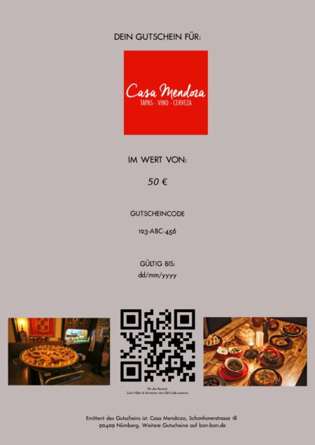 Restaurant-Gutschein für Casa mendoza
