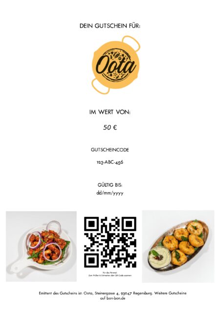 Restaurant-Gutschein für Oota