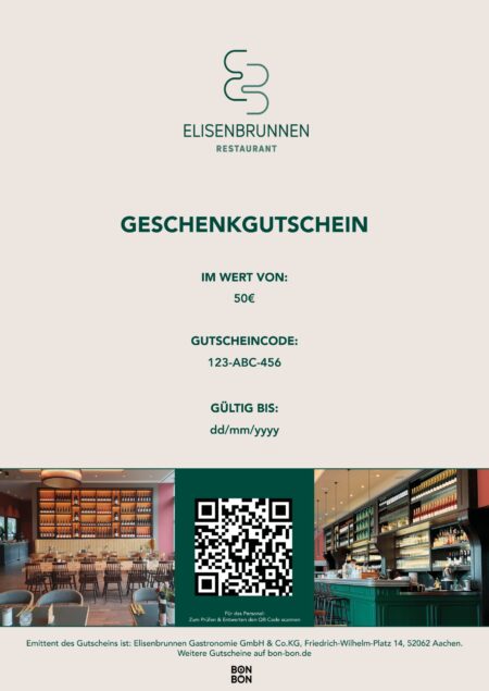 Restaurant-Gutschein für Restaurant Elisenbrunnen