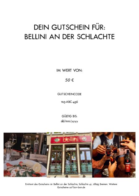 Restaurant-Gutschein für Bellini an der Schlachte
