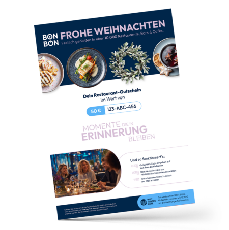 Restaurant-Gutschein für Universal-Gutschein Weihnachten für Firmen