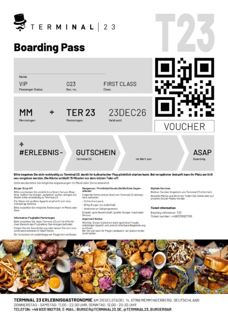 Restaurant-Gutschein für Terminal 23 Erlebnisrestaurant