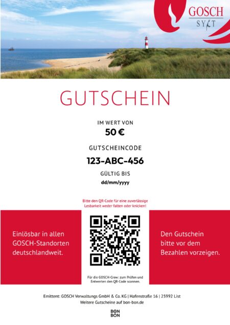 Restaurant-Gutschein für GOSCH Sylt