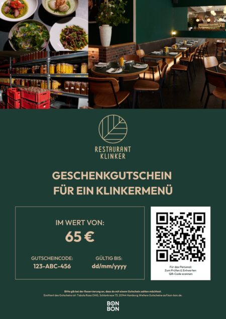 Restaurant-Gutschein für Restaurant Klinker