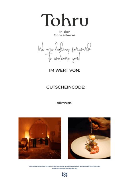 Restaurant-Gutschein für Tohru in der Schreiberei