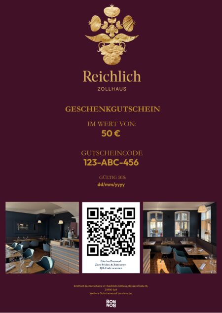 Restaurant-Gutschein für Reichlich Zollhaus