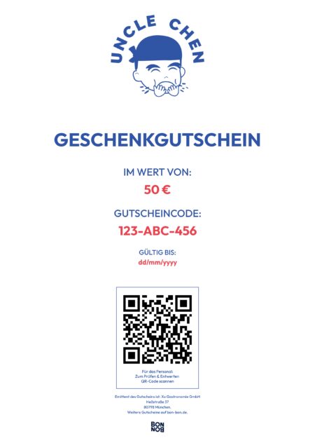 Restaurant-Gutschein für Uncle Chen