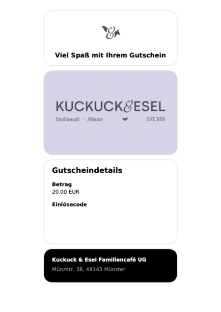 Restaurant-Gutschein für KUCKUCK & ESEL